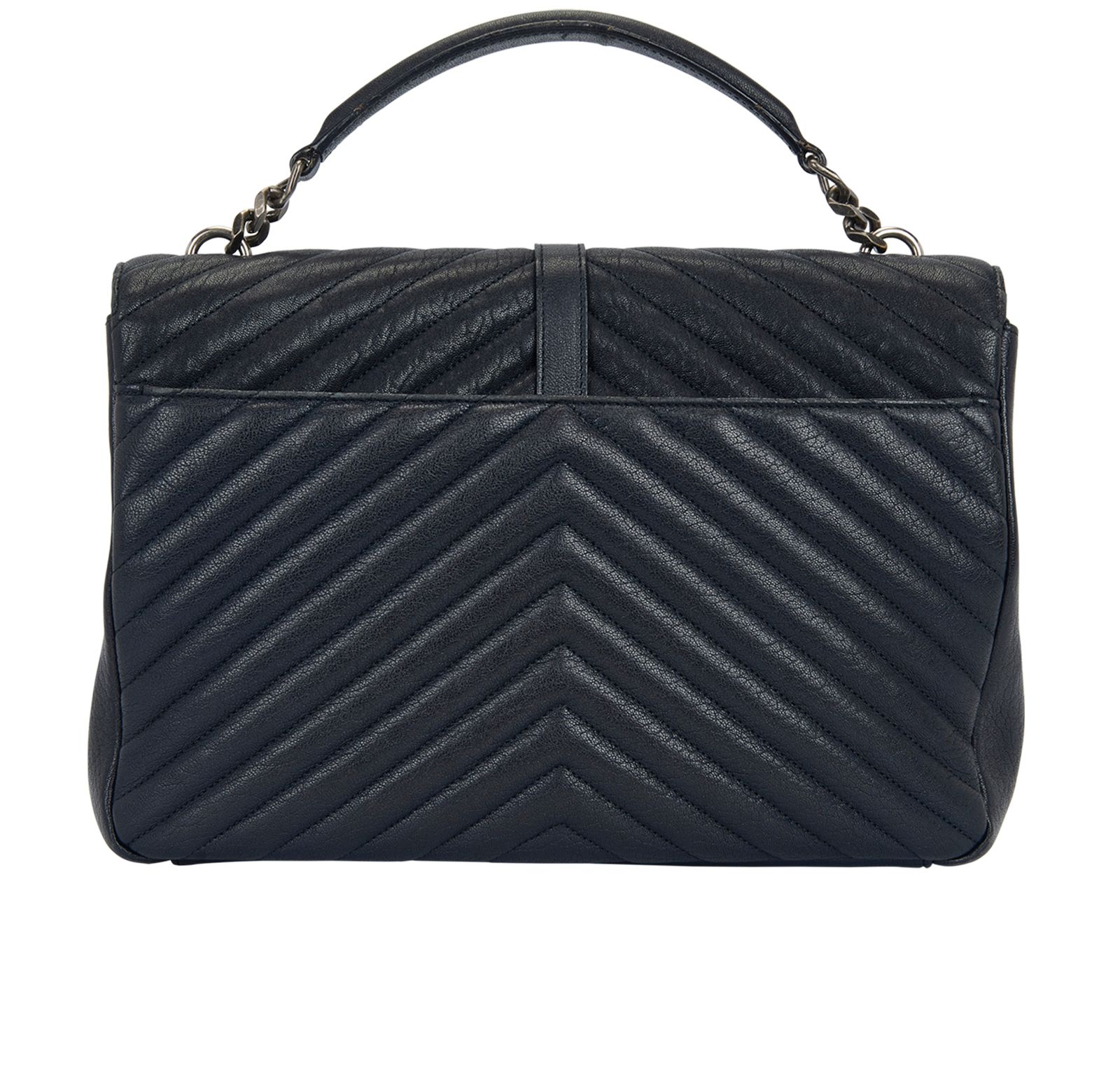 College Large, &pound;1,100, Handbags, Navy, Leather, Back view